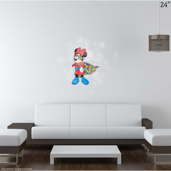 Minnie Superhero Autism Awareness Vinyl Decal