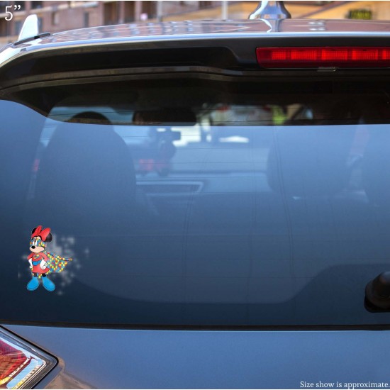 Minnie Superhero Autism Awareness Vinyl Decal