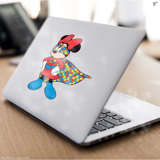 Minnie Superhero Autism Awareness Vinyl Decal