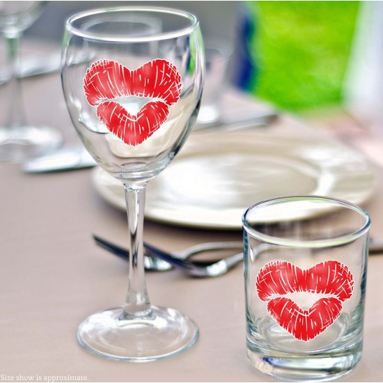Lip Heart Vinyl Decal 