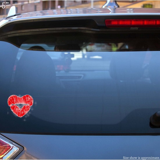 Lip Heart Vinyl Decal 