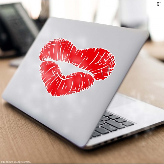 Lip Heart Vinyl Decal 