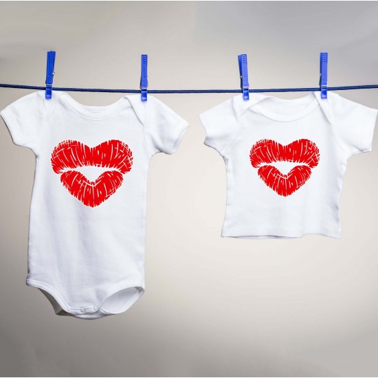 Lip Heart Vinyl Iron-On Decal 