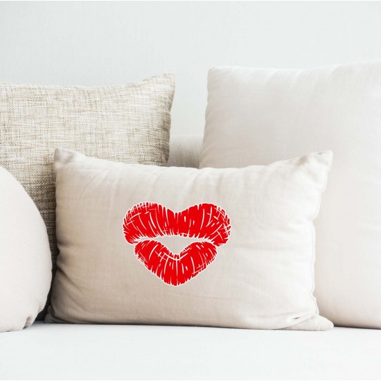 Lip Heart Vinyl Iron-On Decal 