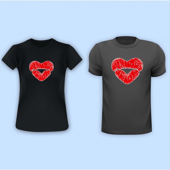 Lip Heart Vinyl Iron-On Decal 