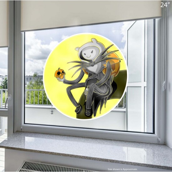 Adventure Time Finn Jack Skellington Static Cling Decal 