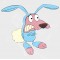 Courage the Cowardly Dog Easter Bunny Vinyl Iron-On Decal 