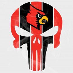 Louisville Cardinals Punisher Static Cling Decal