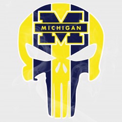 Michigan Wolverines Punisher Static Cling Decal