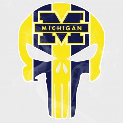 Michigan Wolverines Punisher Static Cling Decal