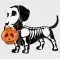 Dachshund Halloween Skeleton Vinyl Iron-On Decal