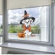 Dalmatians Halloween Witch Static Cling Decal