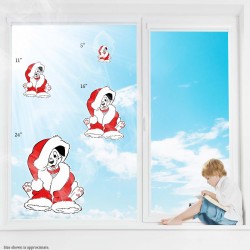 Dalmatians Puppy Santa Static Cling Decal
