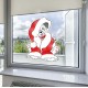 Dalmatians Puppy Santa Static Cling Decal