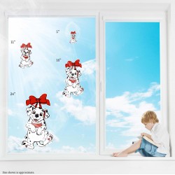 Dalmatians Hanging Christmas Puppy Static Cling Decal
