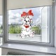 Dalmatians Hanging Christmas Puppy Static Cling Decal