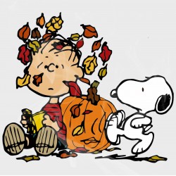 Comic Classics Snoopy & Charlie Fall Leaves Static Cling Decal