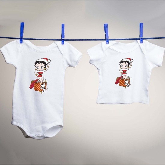 Betty Boop & Pudgy Christmas Vinyl Iron-On Decal
