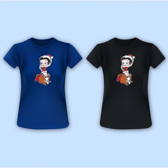 Betty Boop & Pudgy Christmas Vinyl Iron-On Decal