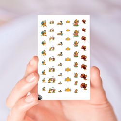 Garfield Thanksgiving Nail Decals