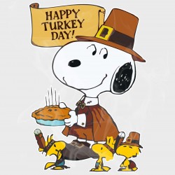 Comic Classics Snoopy & Woodstock Happy Turkey Day Vinyl Decal