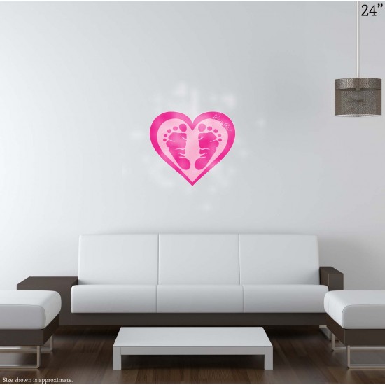 Baby Shower Pink Feet It's a Girl Vinyl Decal