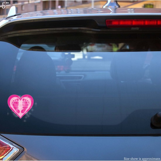 Baby Shower Pink Feet It's a Girl Vinyl Decal