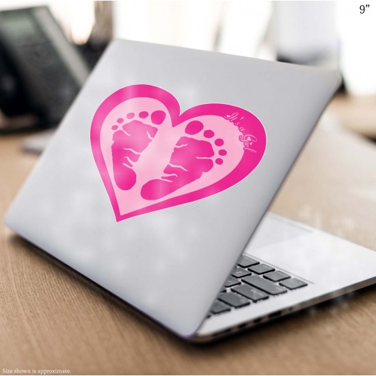 Baby Shower Pink Feet It's a Girl Vinyl Decal