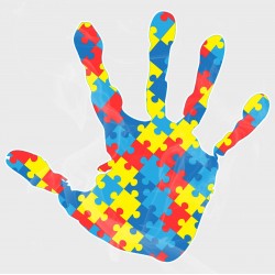Autism Awareness Hand Print Static Cling Decal