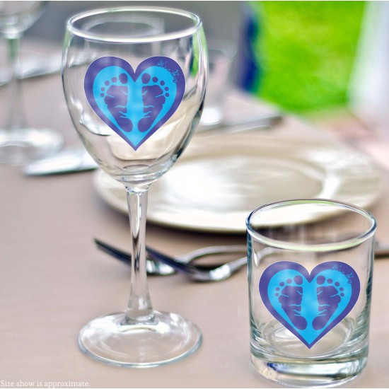 Baby Shower Blue Feet It's a Boy Vinyl Decal