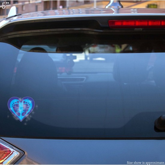 Baby Shower Blue Feet It's a Boy Vinyl Decal