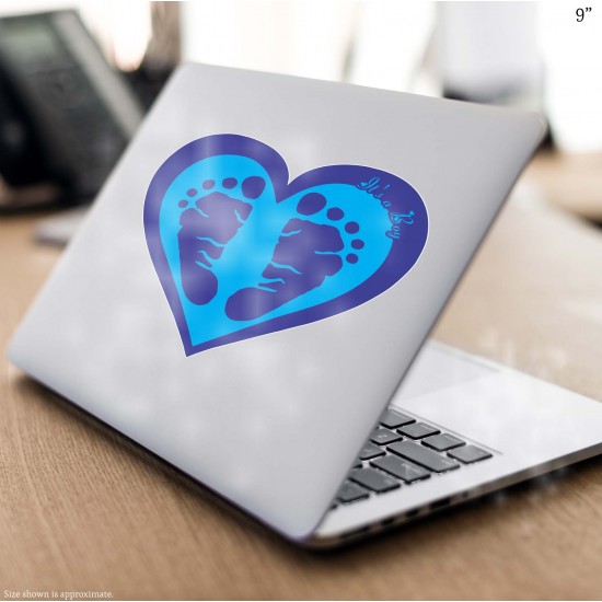 Baby Shower Blue Feet It's a Boy Vinyl Decal