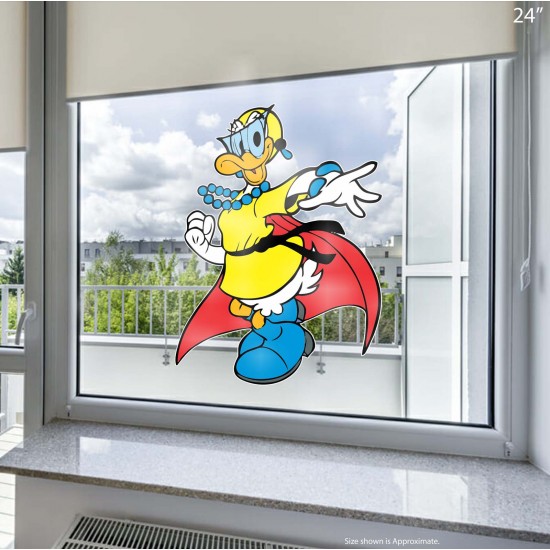 Daisy Duck Style Superhero Style Static Cling Decal