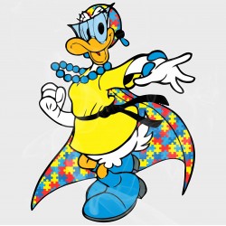 Daisy Duck Style Superhero Style Autism Awareness Static Cling Decal