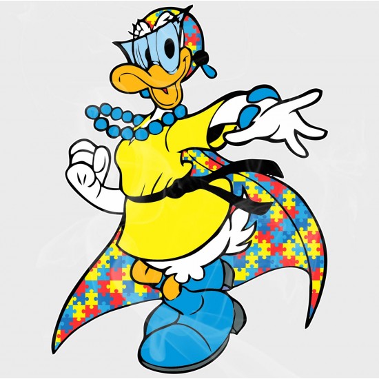 Daisy Duck Style Superhero Style Autism Awareness Vinyl Iron-On Decal