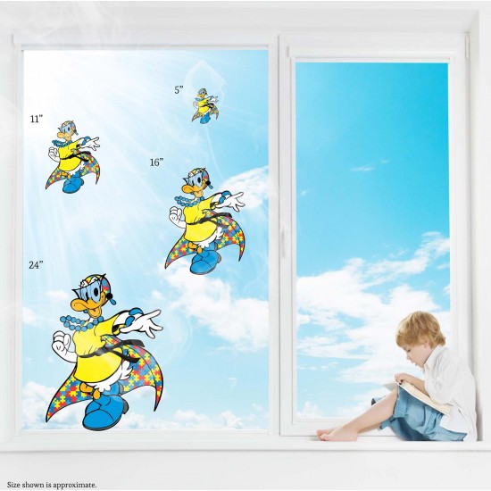 Daisy Duck Style Superhero Style Autism Awareness Static Cling Decal