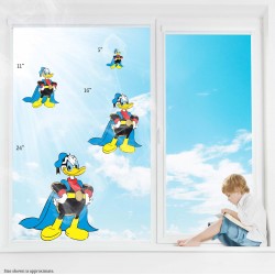 Donald Duck Style Superhero Style Static Cling Decal