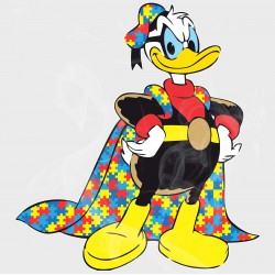 Donald Duck Style Superhero Style Autism Awareness Vinyl Decal