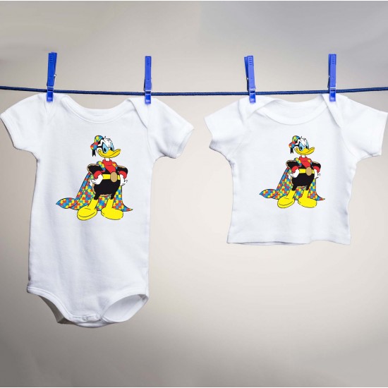 Donald Duck Style Superhero Style Autism Awareness Vinyl Iron-On Decal