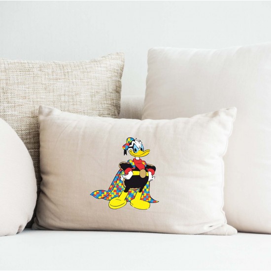Donald Duck Style Superhero Style Autism Awareness Vinyl Iron-On Decal