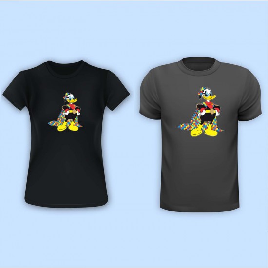 Donald Duck Style Superhero Style Autism Awareness Vinyl Iron-On Decal