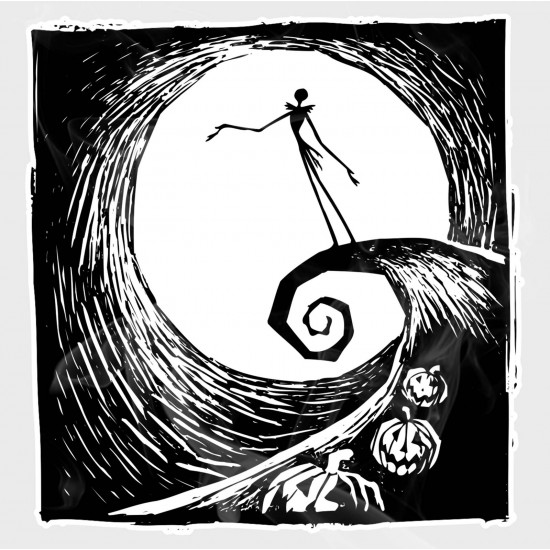 Nightmare before Christmas Jack Skellington Black & White Vinyl Iron-On Decal
