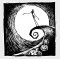 Nightmare before Christmas Jack Skellington Black & White Vinyl Iron-On Decal