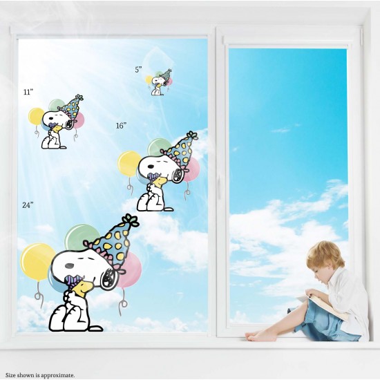 Comic Classics Snoopy & Woodstock Birthday Hug Static Cling Decal