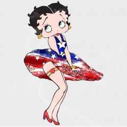 Betty Boop Patriotic Marilyn Dress Static Cling Decal