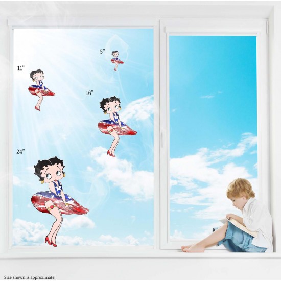 Betty Boop Patriotic Marilyn Dress Static Cling Decal