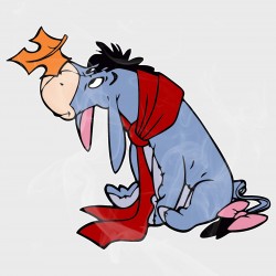 Eeyore Autumn Leaf Decal Vinyl Iron-On Decal