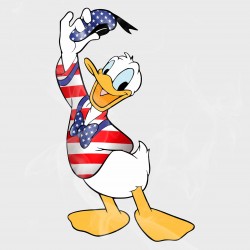 Donald Duck Patriotic Vinyl Iron-On Decal