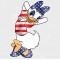 Daisy Duck Patriotic Static Cling Decal