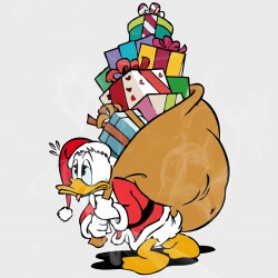 Donald Duck Santa Vinyl Iron-On Decal